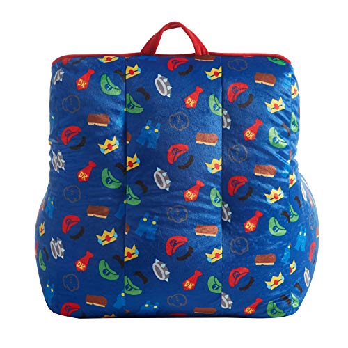 Nintendo Super Mario Kids Mink Plush Bean Bag Chair with Piping & Top