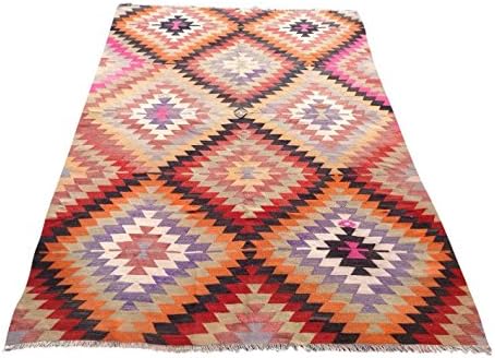 Diamond handwoven Turkish Kilim rug