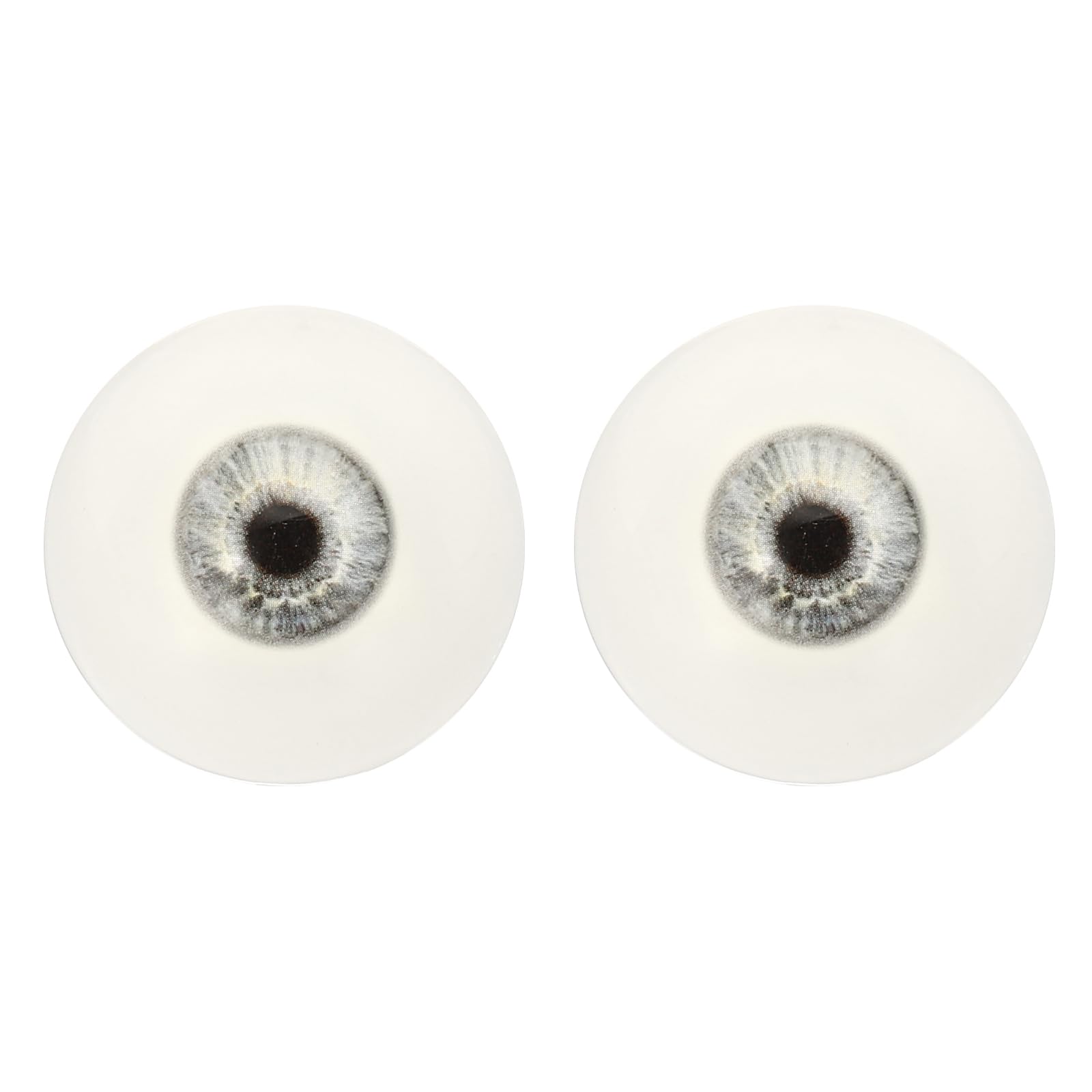 PATIKIL 32mm Safety Eyes,1 Pair Realistic Acrylic Eyes Plastic Half Eyeballs for Masks Halloween Props Art Craft, Silver