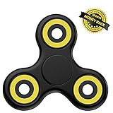NEW 2017 POKKOP DIRT RESISTANT EDC Tri-Spinner Fidget Toy Smooth Surface Finish Ultra Durable Non-3D printed (yellow)
