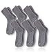 Pembrook Non Skid/Slip Socks – (6-Pack – Gray) – Hospital - Fuzzy Slipper Socks – Great for adults, men, women. Designed for medical hospital patients but great for everyone