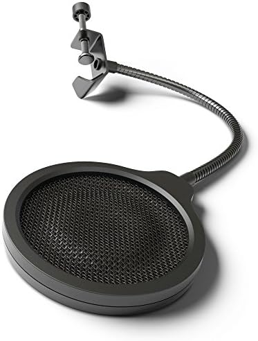 Auphonix 4-Inch Microphone Pop Filter. Double Mesh Screen. Bonus Recording Tips and Tricks Ebook (4-inch diameter pop filter)