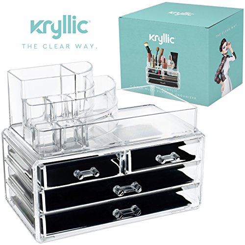Acrylic makeup jewelry cosmetic organizer - set of 4 extra deep d…