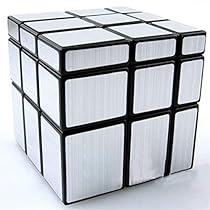 Shengshou Magic Cube Set Fluctuation Angle Puzzle Cube Skewb Speed Magic Cube Puzzle 3x3x3 Mirror Magic Cube Toys-Silver