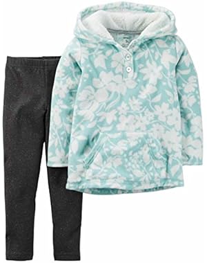 Carters Infant Girls 2 Piece Set Aqua Blue Floral Hoodie Jacket & Leggings
