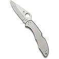 Spyderco Delica 4 Signature Knife with 2.95" Saber-Ground VG-10 Steel Blade and Durable Stainless Steel Handle - PlainEdge - C11P