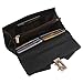 Women's Long Litchi Grain Leather Lock the Chain Card Holder Zipper Hand Bag Wallet