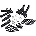 LUO Front Foot Rest Pegs Kit for Honda CBR600RR 2003-2006 2004 2005 Black