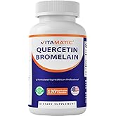Vitamatic Quercetin with Bromelain – 120 Vegetarian Capsules.
