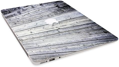 GolemGuard - Aged Gray Wood Texture 4-in-1 Protector Skin Decals Laptop Notebook Decal Sticker w/ Black Keyboard Cover for 2016 Macbook Pro A1707 15" (with &amp; w/o Touch Bar &amp; ID)