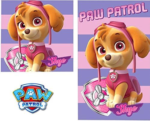 2 piece towel set, Nickelodeon Paw Patrol, towel / face cloth, and washcloth, Skye