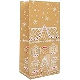 Christmas Crafts Gingerbread House Gift Sacks - 12 Count - 10 x 5 Inches