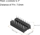 sourcing map 20Pcs DIP IC Socket Adapter 16 Pin 2.54mm Pitch Flat Circuit Chip view 2