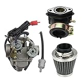 GOOFIT PD24J Carburetor with Air Filter Intake Manifold for GY6 125cc 150cc Go Kart Scooter 152QMI 157QMJ