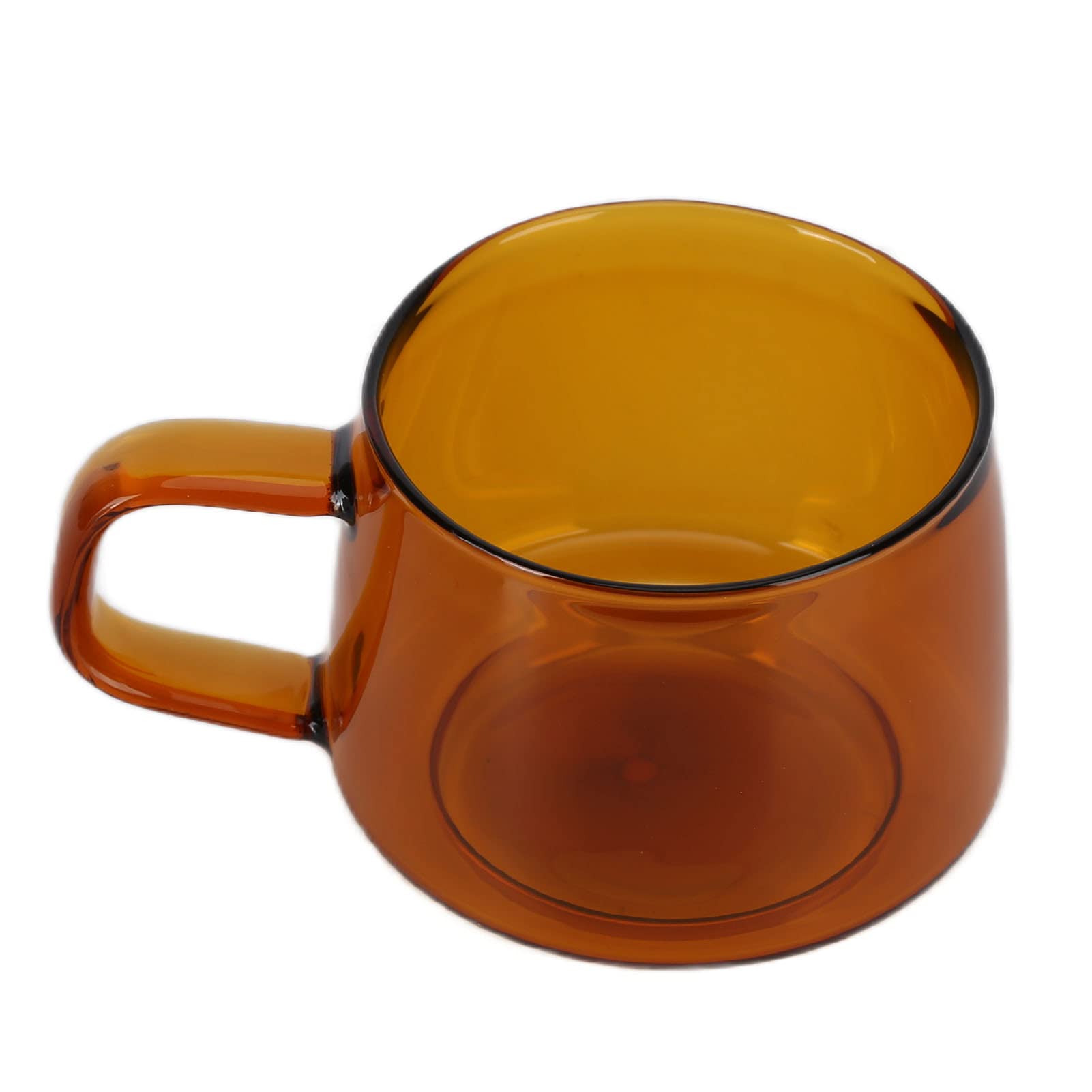 TOPINCN Transparent Coffee Cup 250ML Borosilicate Cup Glass Tea Water Milk Mug with Handle(Amber)