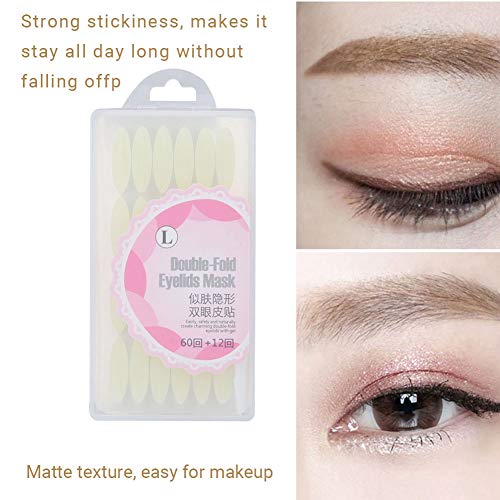72 Pairs Natural Invisible Double Eyelid Tape - Breathable Adhesive Eyelid Stickers,Suitable for Uneven Single Eyelid,Droopy, Uneven, Mono-eyelids,Wide and Narrow Two Types(Narrow Type) - Thumbnail 5