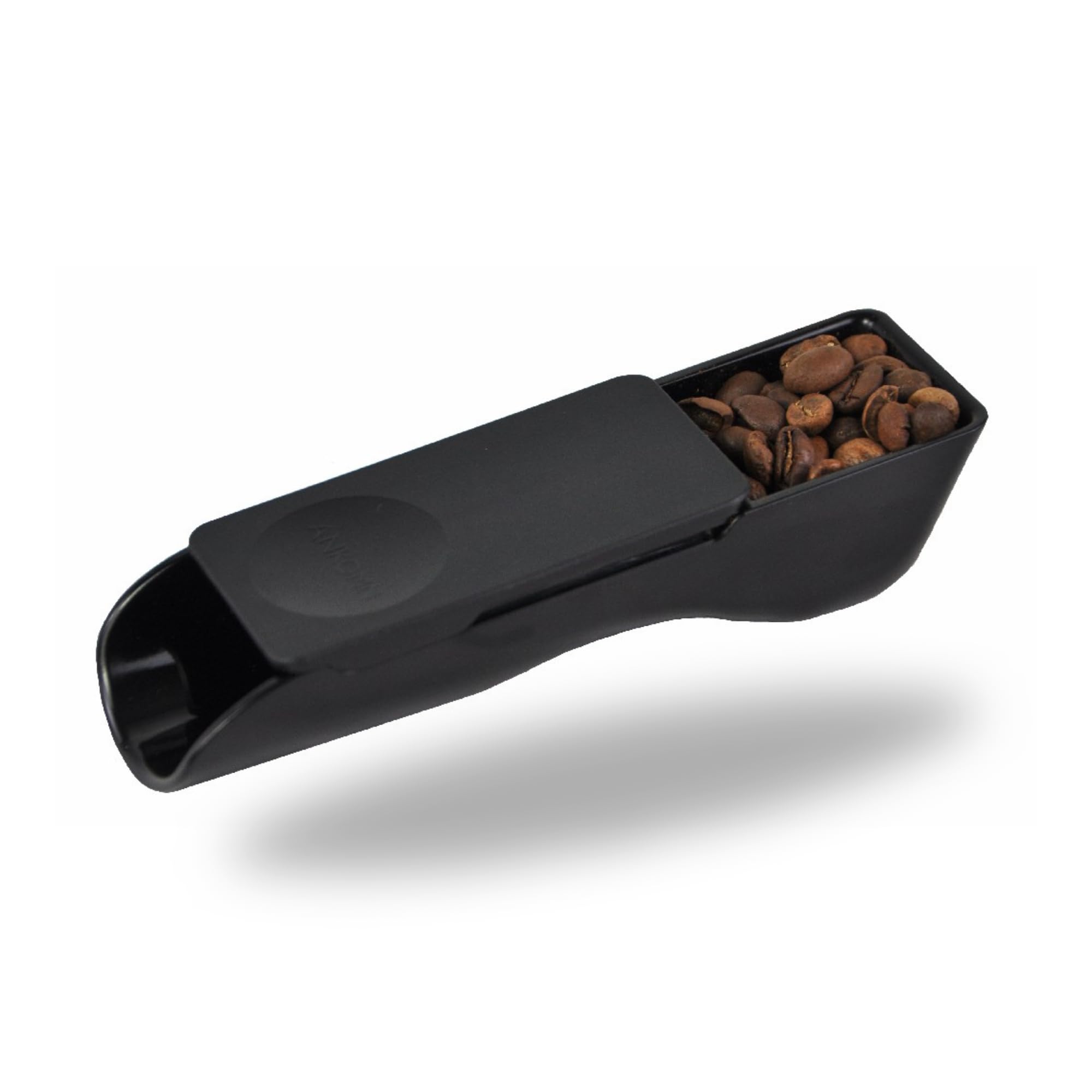 Ankomn 2-in-1 Brew Scoop, Coffee Measuring Spoon, Dual Function for Grounds or Whole Beans, Accurate Built-In Leveling Slide for Kitchen or Office Use (2TBSP, Black)