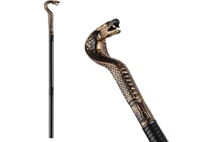 TKOCISA Pharaoh Costume Prop Snake Cane, Egyptian Cobra Staff Cobra Cane Snake Walking Stick Costume Walking Cane for Halloween Party Theme Party Supplies