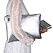 Aladin Oversized Clutch Bag Purse, Womens Large leather Evening Wristlet Handbag (Silver)