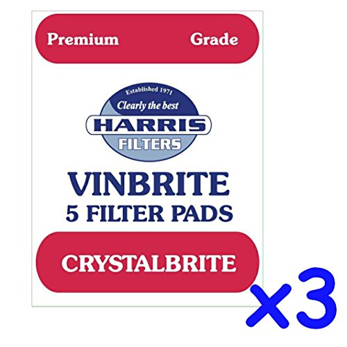 Harris Crystalbrite Pads 5pk x3 Filter Pads, Use with Harris Vinbrite MK3 Filter Kit (Pack of 3)