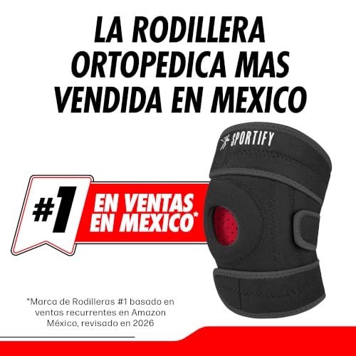 SPORTIFY Rodillera Ortopédica y Deportiva con Estabilizadores: Máximo Apoyo, Alivio del Dolor, Compresión y Transpirable para Hombres, Mujeres, Deportes, Tercera Edad y Recuperación Postoperatoria