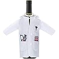 White Coat Wine Bag Doctor Wine Cover Felt Doctor Wine Insulated Cover Nurse Wine Wrapping Bag with Syringe Necklace for Male Female Graduation, Birthday, Anniversary, Nurse Practitioner