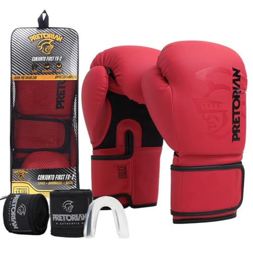 Luva de Boxe e Muay Thai FX2 Pretorian + Protetor Bucal + Bandagem 2.8M