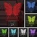 Butterfly 3D LED Night Light Lamps, Elstey 3D Optical Illusion 7 Colors Touch Table Desk Visual Lamp for Home Decoration