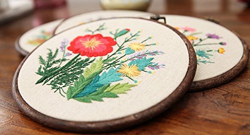 Cross Stitch Stamped Embroidery Kit - Eafior DIY Beginner Counted Starter Cross Stitch Kit for Art Craft Handy Sewing Including Color Pattern Embroidery Cloth,Embroidery Hoop,Color Threads,Tools Kit