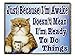 Coffee Gifts Coffee Cup Refrigerator Magnet Funny Cat Just Because I'm Awake