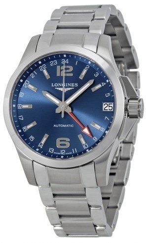 Longines L36874996 Conqest Gmt Automatic Mens Watch - Blue Dial