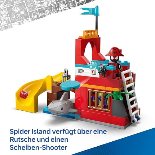 ǀ Piratenschiff von Spideys Team - Superhelden Set mit einem Schiffsmodell, 2 Booten, 4 Minifiguren - Geschenk für Jungen ab 4 Jahren und Fans der Serie Spidey und Seine Super-Freunde - 11208