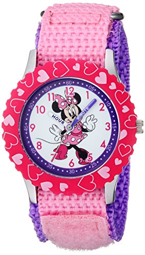 DISNEY Girl's Minnie Mouse' Quartz Plastic and Nylon Casual Watch, Color:Pink (Model: WDS000502) DISNEY Girl's Minnie Mouse' Quartz Plastic and Nylon Casual Watch, Color:Pink (Model: WDS000502)