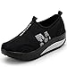 Mljsh Women's Mesh Slip-On Platform Shoes Black Fitness Work Out Sneaker 7 US Women
