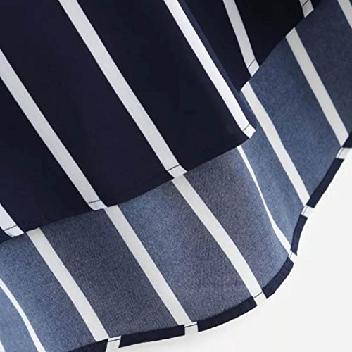 Orangeskycn Womens V-Neck Casual Polka Striped Print Full Sleeve Top Blouse