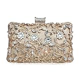 GESU Large Womens Crystal Evening Clutch Bag Wedding Purse Bridal Prom Handbag Party Bag.(Gold-1)