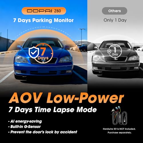 DDPAI Dash Cam for Cars, 4K+1080P Front and Rear Dashcam, Dual HDR Dash Camera, 5G WiFi6, 2K/60FPS, 3" IPS, GPS, AI ISP Night Vision, 24H Parking Monitor, ADAS, G-Sensor, Max Support 512G, Z60 2026