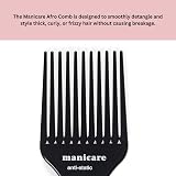 Manicare Afro Comb for Detangling & Styling - Wide Tooth Anti-Static view 3