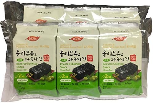 Danbi Roasted Seaweed Snack, Olive oil, 6x0.17oz