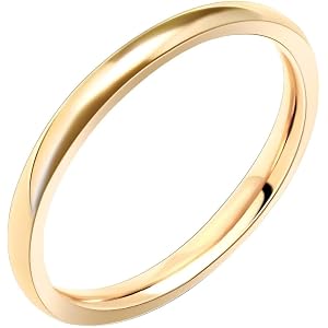 Duheny Love Ring for Women Men 18k Gold Rings Titanium Steel Rings Jewelry Wedding Birthday Present Anniversary Best Gifts Si