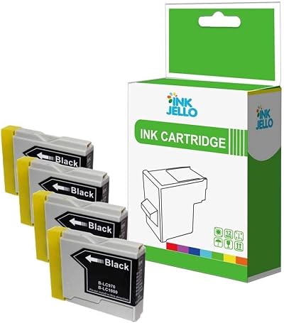 InkJello LC970B Black Ink Cartridge 4-Pack Compatible Brother DCP MFC Printers