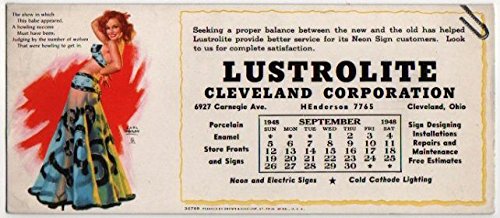 1948 Sexy Pin Up Girl Earl Moran Art Lustrolite