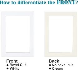 Egofine 6x8 White Picture Mats Pack of 11, Frame