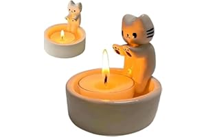 HUALEI-V Cat Candle Holder,Cat Warming Paws Candle Holder,Kitten Tea Light Candle Holders,Warming Paws Cat Tealight Holders Ornaments,Cute Candles Holder Gifts for Cat Lovers