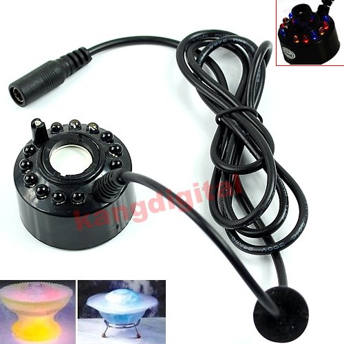 Sixsons Ultrasonic Mist Maker Atomizer Air Humidifier Fogger Water Fountain Pond 12 LED