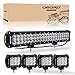 oEdRo LED Light Bar Triple Rows 20 Inch 300W Spot Flood Combo Work Light + 4Pcs 4Inch Tri-Row 27W LED Pod Driving Fog Lights for Off Road Truck Car Boat SUV ATV UTV Pickup (No Wiring Harness)
