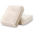 PrinceDeco Velvet Couch Cushion Cover Stretch Sofa Seat Covers Washable Cushion Slipcover for Chair Love Seat Sofa Cushion Furniture Protector Seat Cushion Sofa Cover (Each Width Up to 29.5", Ivory)