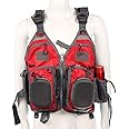 JKSPORTS Fly Fishing Vest Fishing Safety Life Jacket for Swimming Sailing Boating Kayak Floating Multifunction Breathable Backpack for Men and Women Kayak Vest Swim Vest
