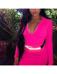 LUFENG Vestido ajustado de manga larga con cuello alto y cremallera para mujer