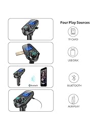isunnao Kit de coche Bluetooth Transmisor de radio FM, color negro